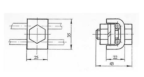 Схема Зажима для троса 6,7 мм